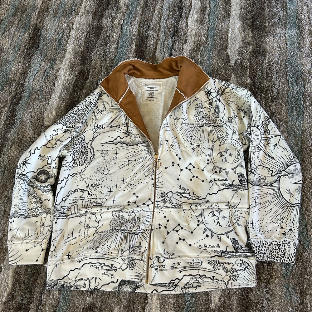 Printed Women's Jacket with Brown Collar